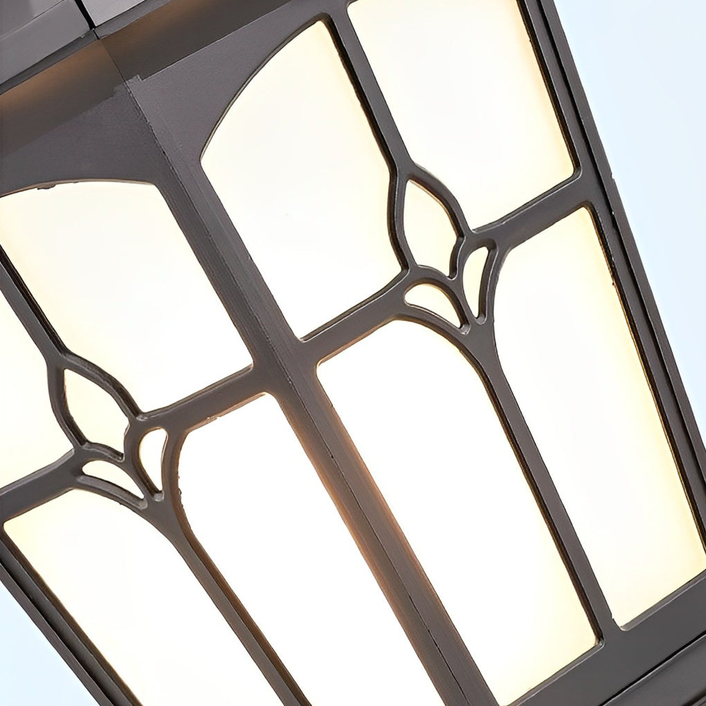Solar LED Post Cap Light - Aluminum & Glass - Retro Modern Brown