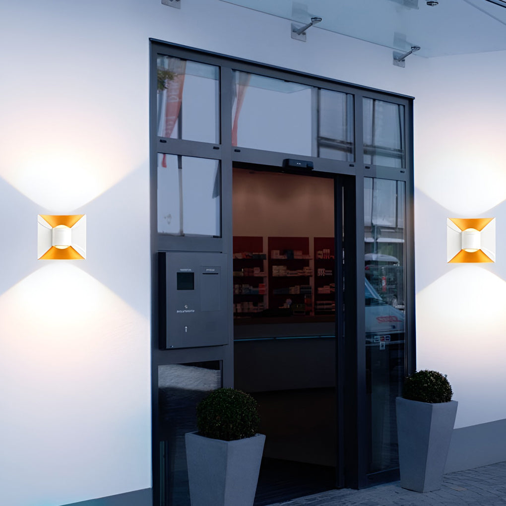 Square LED Outdoor Wall Sconce 6W Waterproof Up Down Light
