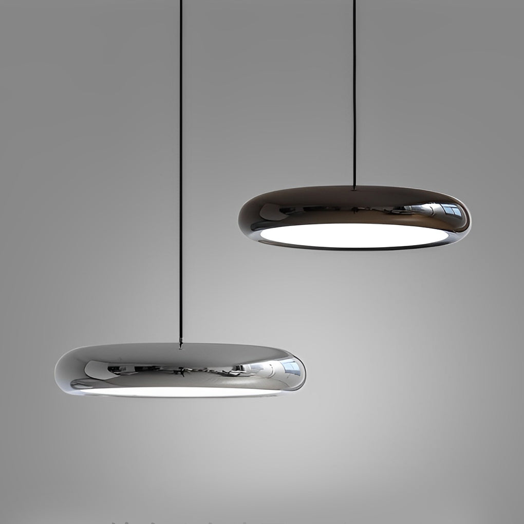 Round Mirrored Aluminum LED Pendant Light - Modern Minimalist