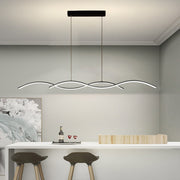 Modern Wave Pendant Light - Aluminum LED Dining Room Chandelier