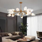 Modern Molecular Glass Chandelier Gold Electroplated LED Sputnik