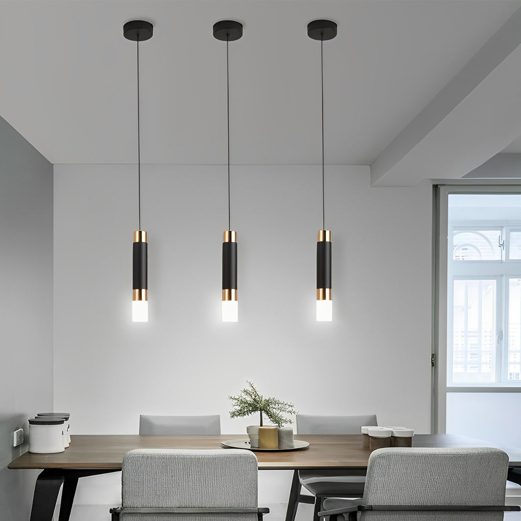Modern LED Pendant Light Black Aluminum Acrylic Kitchen Island