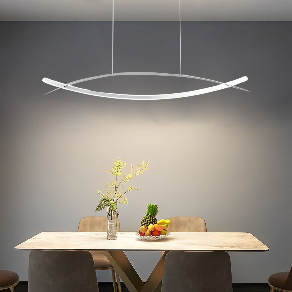 Modern Linear LED Pendant Light with Stepless Dimming