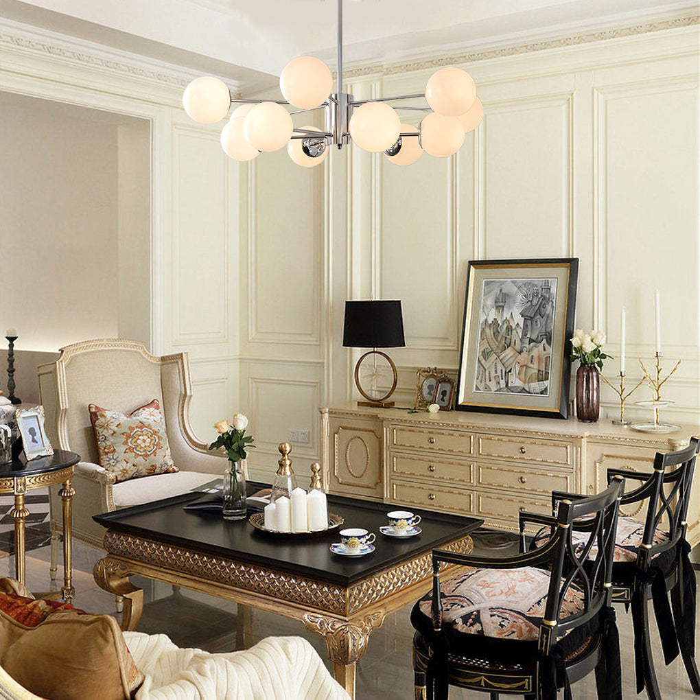 Modern Glass Molecular Chandelier with 3-Step Dimming