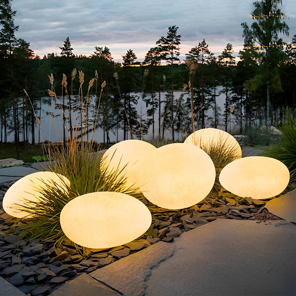 Modern Resin Cobblestone LED Lawn Light Waterproof Outdoor