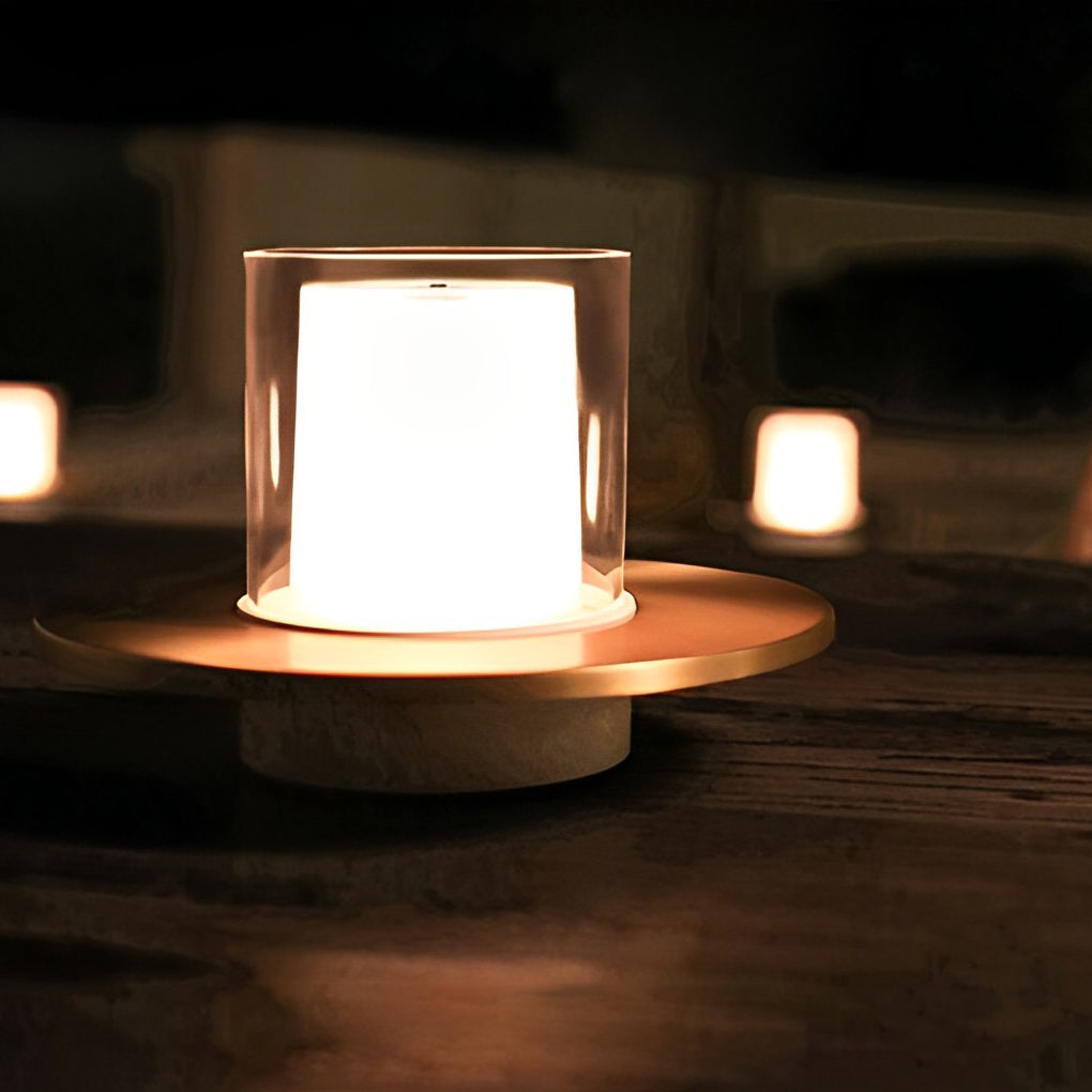 Cordless Cylinder Candle Table Lamp with Touch Dimming Control