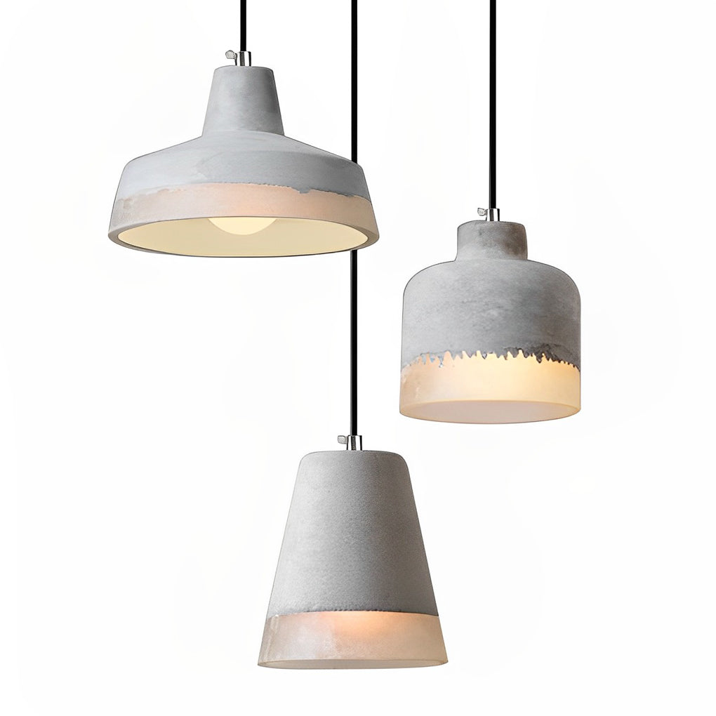 Industrial Cement Pendant Light – Modern Minimalist Chandelier