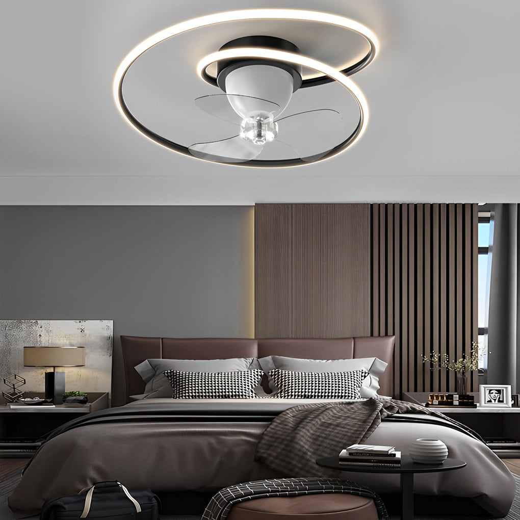 Smart Dimmable Ceiling Fan Light with APP Control & 360° Rotation