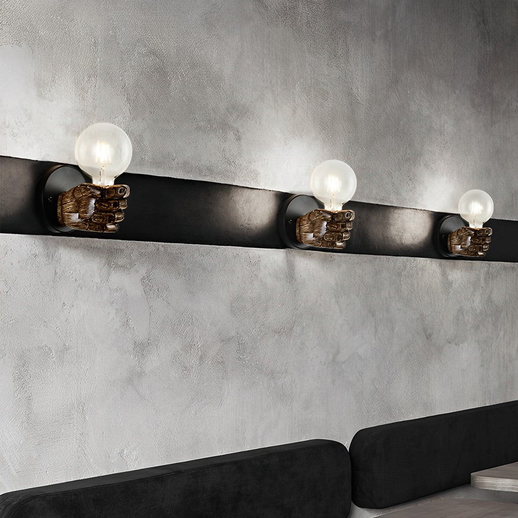 Resin Fist Wall Sconce – Industrial Retro Style Lighting