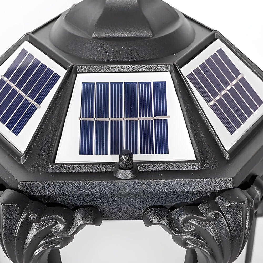 Solar LED Outdoor Pier Mount Post Light - Traditional Design