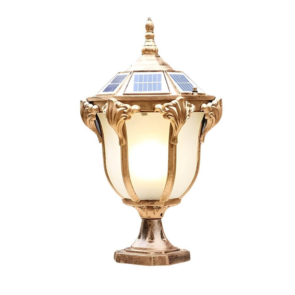 Solar LED Outdoor Pier Mount Post Light - Traditional Design