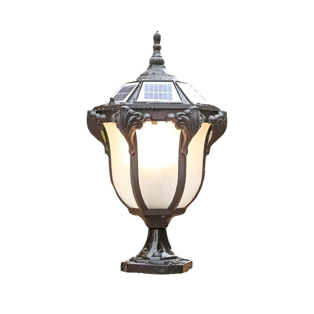 Solar LED Outdoor Pier Mount Post Light - Traditional Design