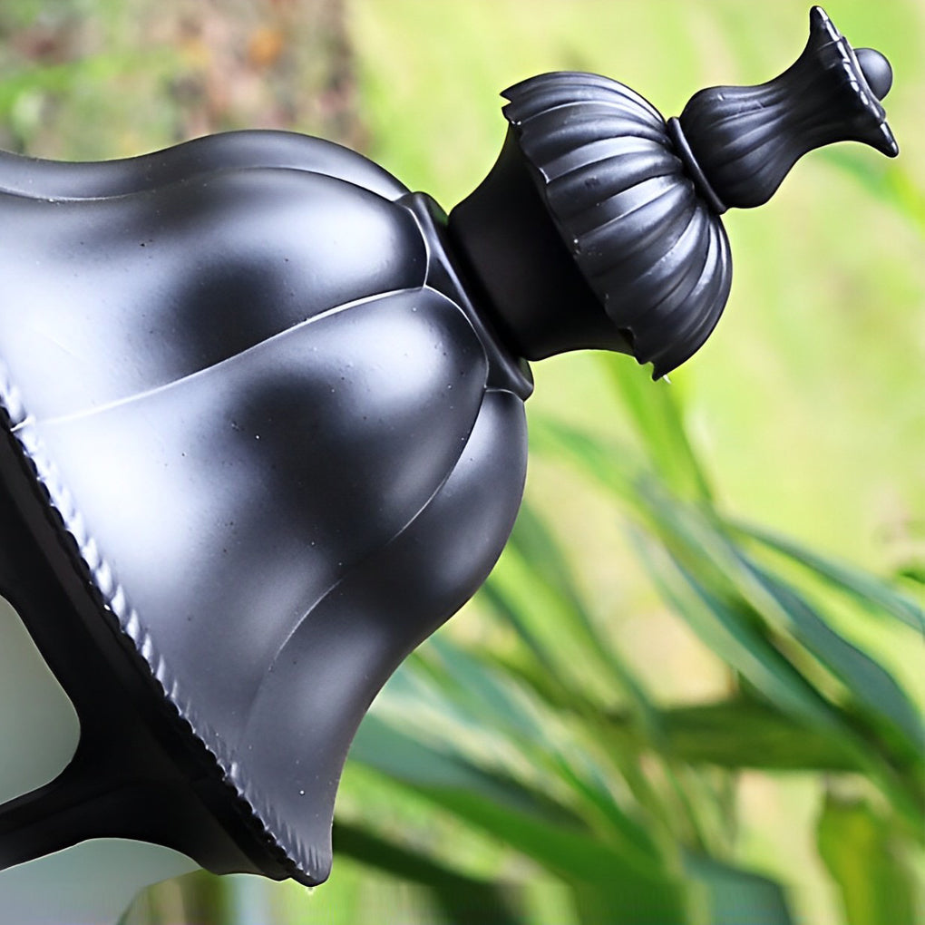 Black Aluminum Outdoor Pathway Lamp Post with Glass Shade