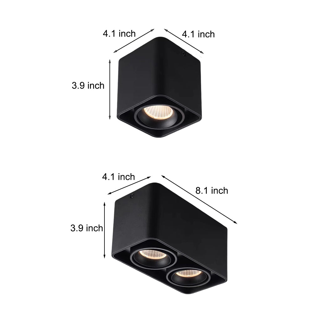 Adjustable Square LED Grille Light with 360° Rotation