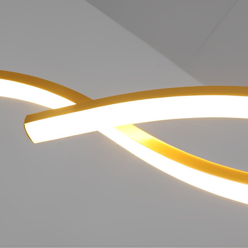 Modern Wave Pendant Light - Aluminum LED Dining Room Chandelier