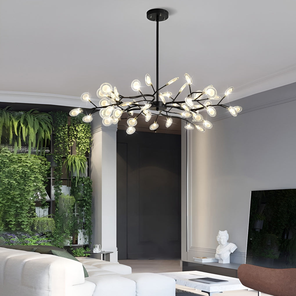 Branch Design Modern Chandelier with Acrylic Shades