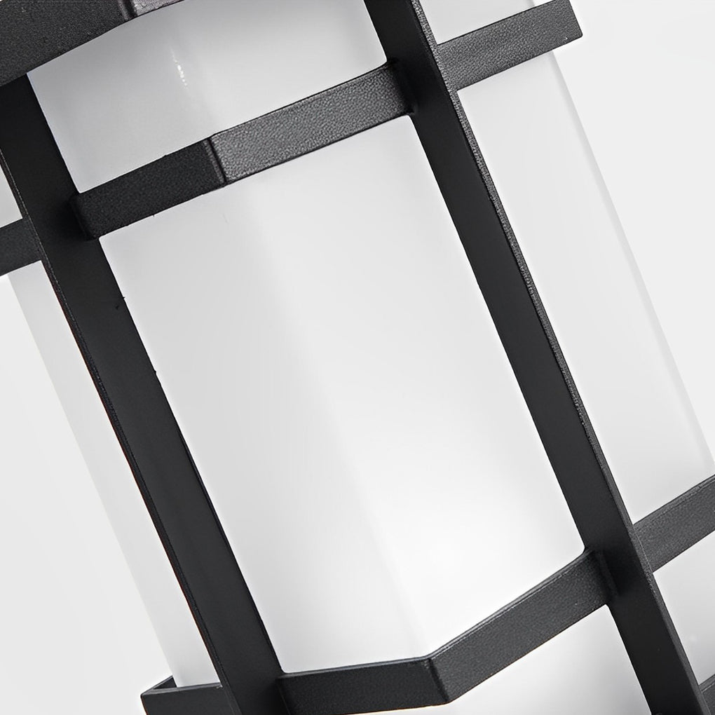 Modern Black Solar Outdoor Post Light with Remote Dimming