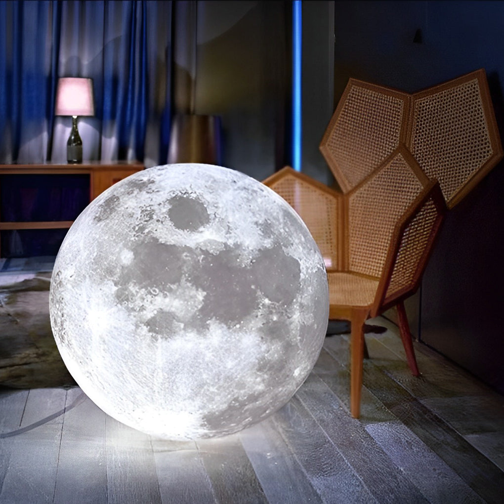 3D Moon Pendant Light Modern Nordic Spherical Hanging Lamp