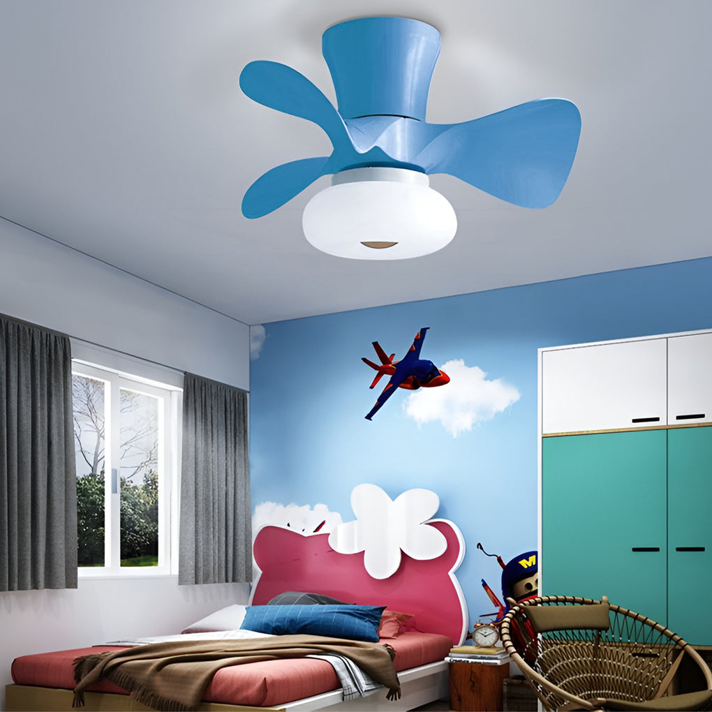Modern LED Ceiling Fan Light with Remote & 3-Step Dimming