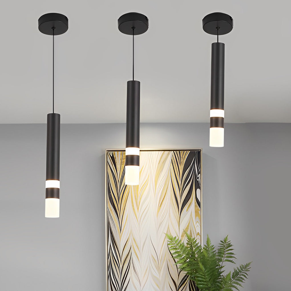 Modern LED Pendant Light Black Aluminum Acrylic Kitchen Island