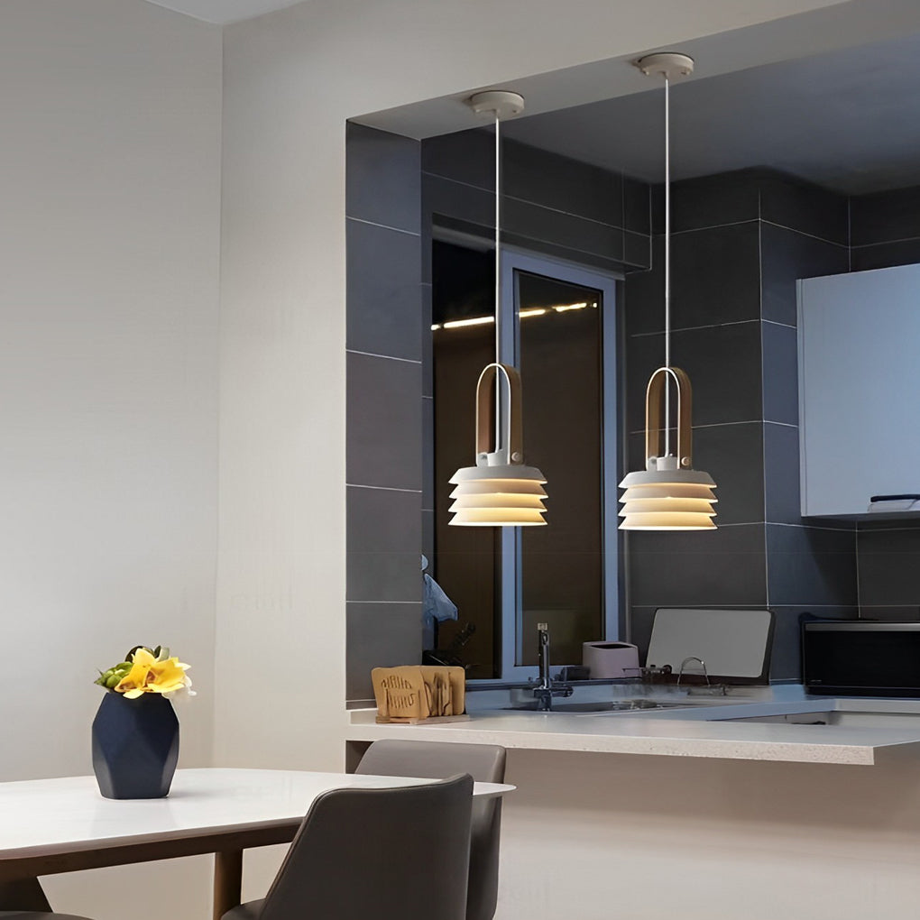 Multi-Layer Metal Minimalist Pendant Light Modern Drum Shade