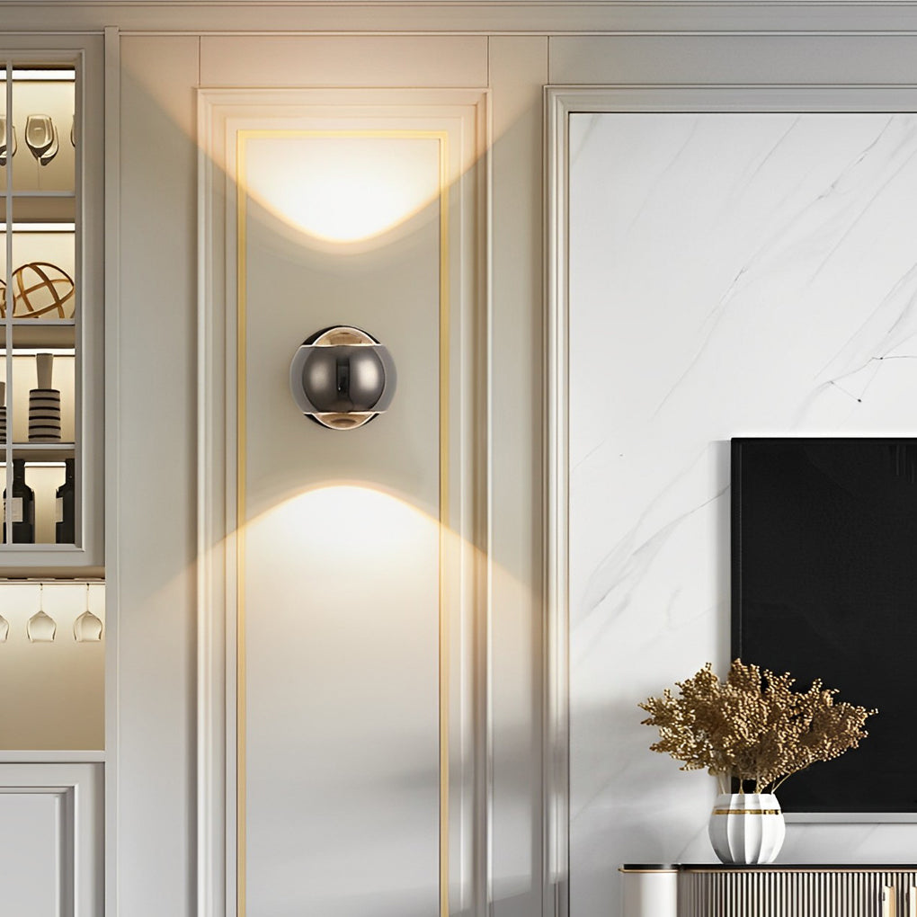 Modern Up Down LED Wall Sconce Aluminum Glass Wall Washer Light
