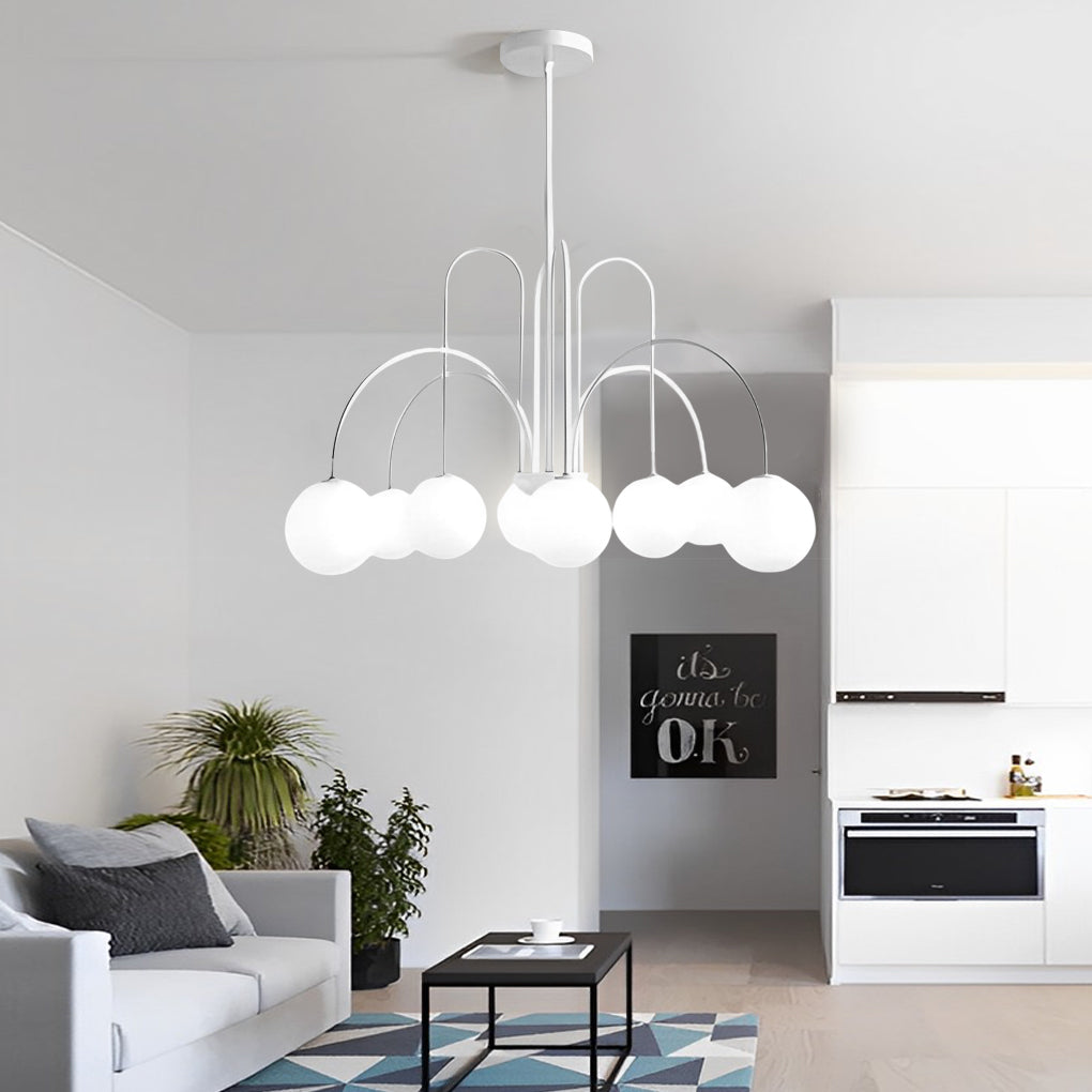 Modern Glass Iron Chandelier 6/8 Lights Nordic Design Ceiling Light