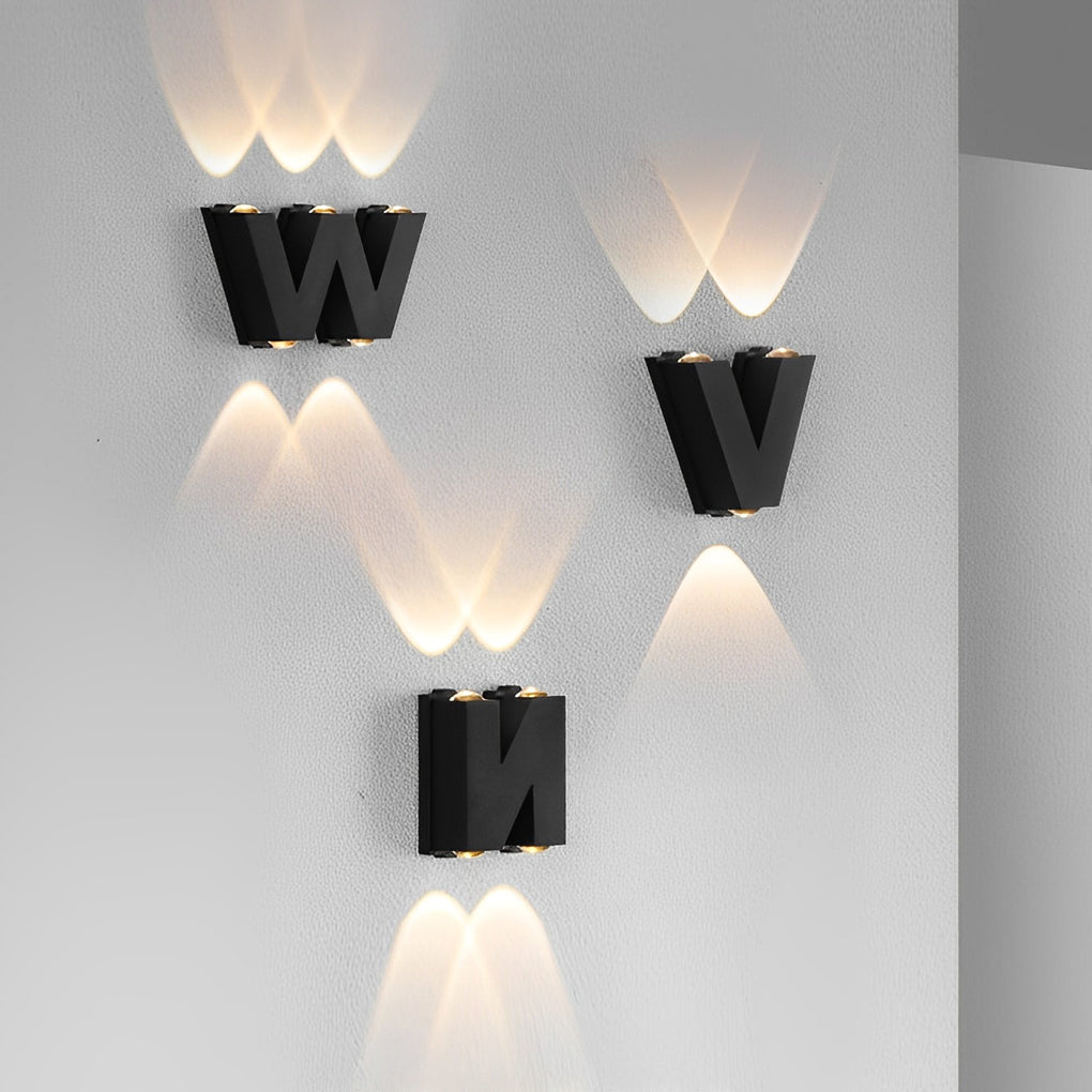 Letter Shaped Modern LED Outdoor Wall Sconce - Waterproof Aluminum