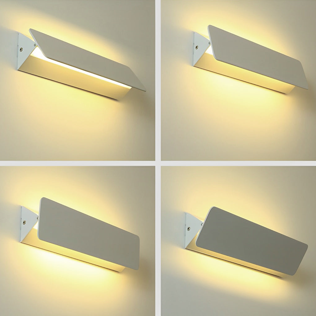 Adjustable Rectangular LED Wall Lamp with 270° Rotation - White