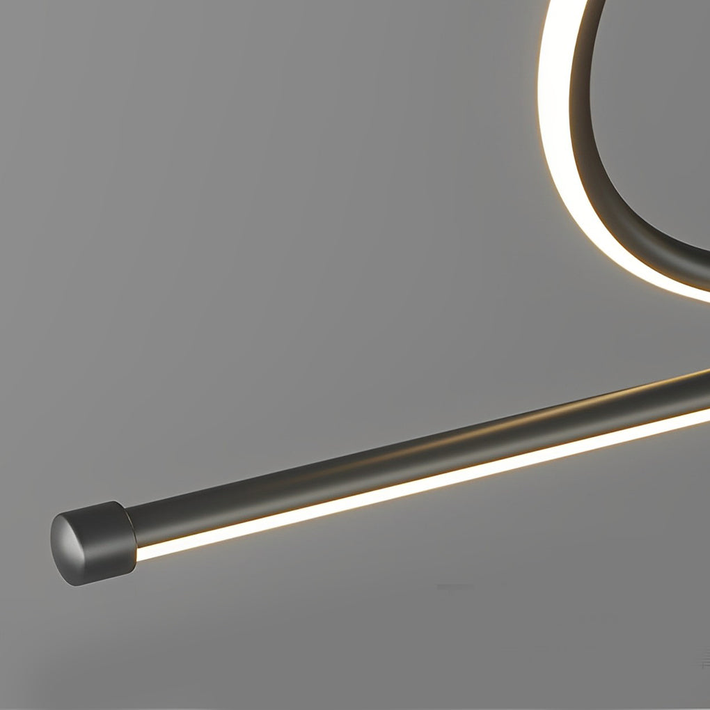 Modern Wave LED Pendant Light Dimmable Aluminum Dining Chandelier