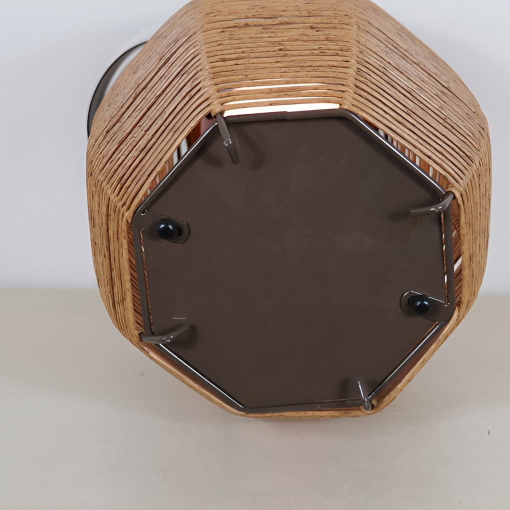 Solar Rattan Lantern Outdoor Floor Lamp with Motion Sensor IP65
