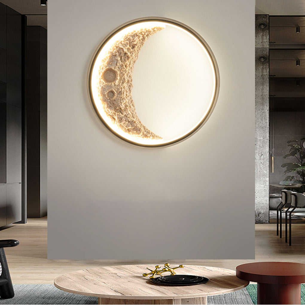 Art Deco Moon Crescent LED Outdoor Wall Light