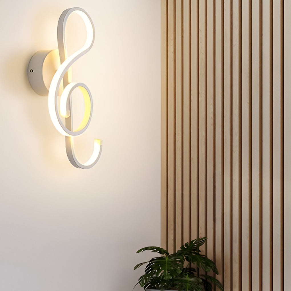Musical Note LED Wall Sconce - Modern Electroplated Aluminum