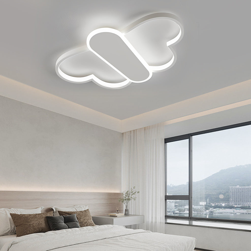 Butterfly LED Flush Mount Ceiling Light with Remote Dimmable