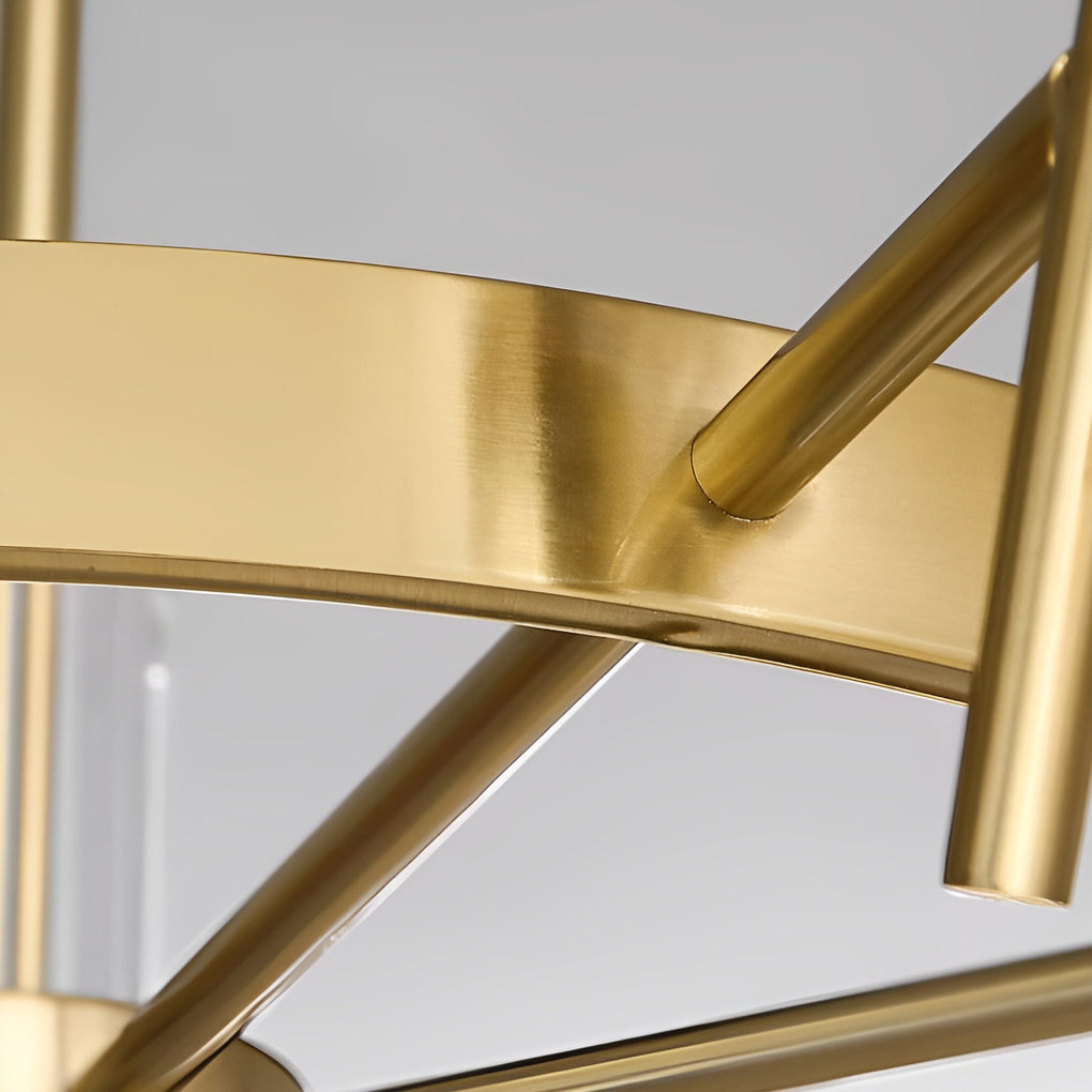 Crystal Ring Chandelier – Gold Metal Frame Luxury Ceiling Light