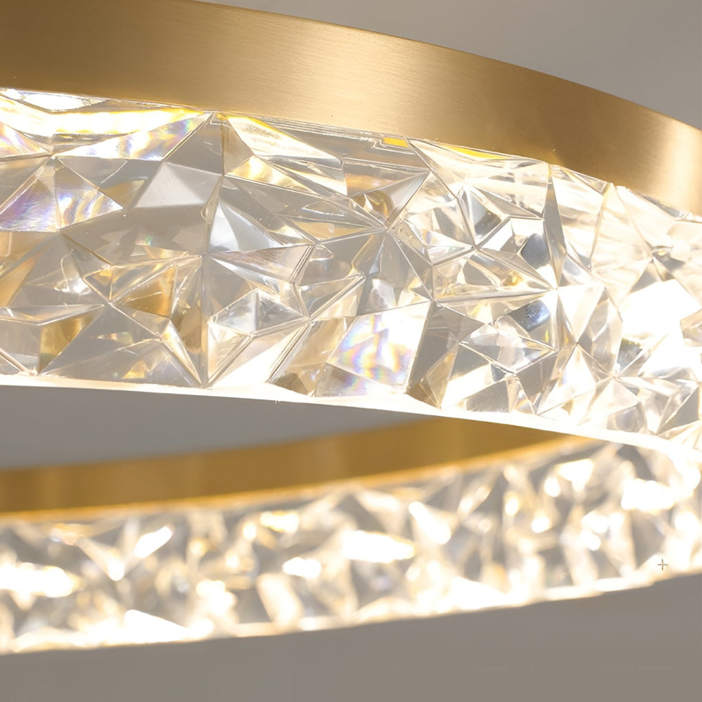 Modern Round Gold Ceiling Light 60W LED Flush Mount Acrylic Lamp