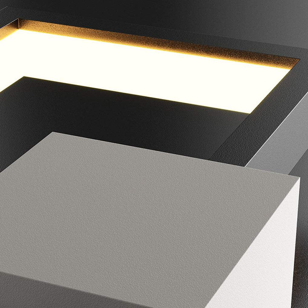 Modern Rectangular LED Wall Sconce with Three-Color Lighting