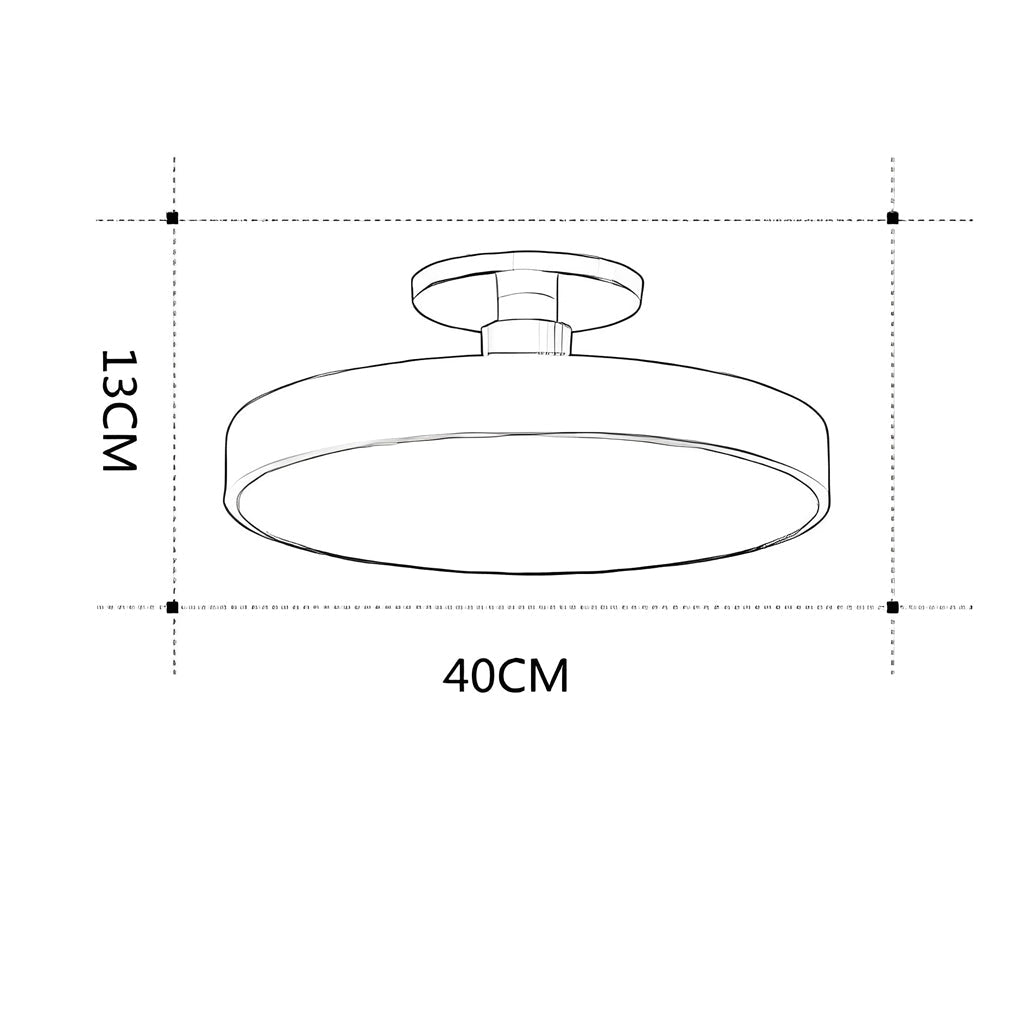 Modern Circular LED Semi-Flush Mount Ceiling Light
