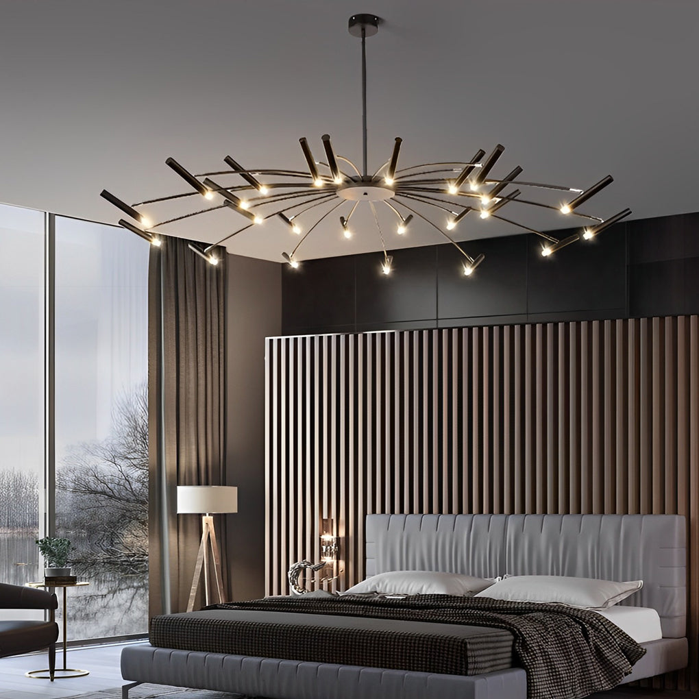 Adjustable Metal LED Minimalist Chandelier with 3-Step Dimming