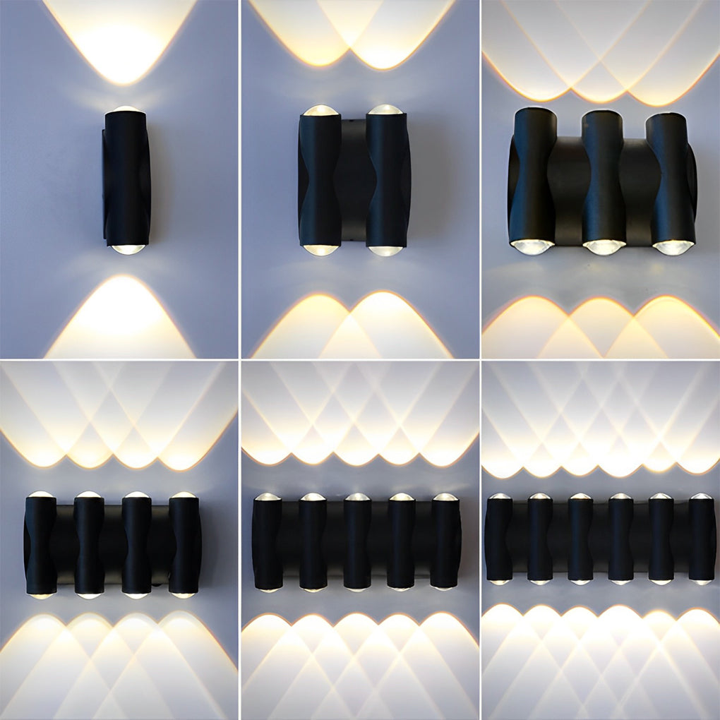 Modern Black LED Outdoor Wall Light Waterproof Up Down Washer Lamp