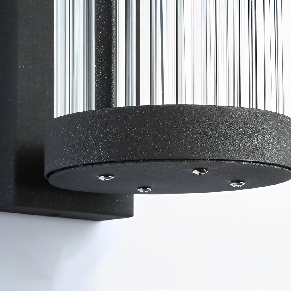 Modern Glass Solar Wall Lamp - Outdoor Waterproof LED Sconce