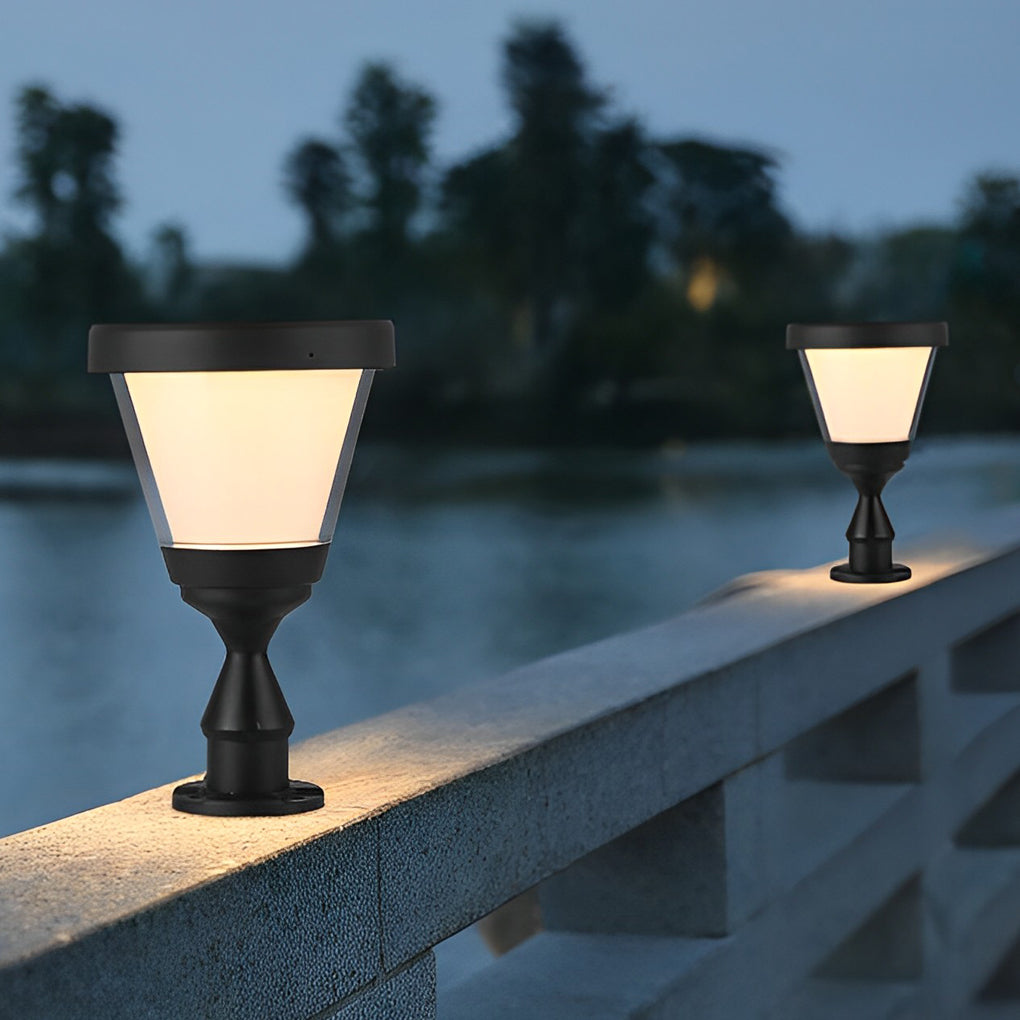 Modern Solar Fence Post Cap Light - Waterproof Aluminum Outdoor