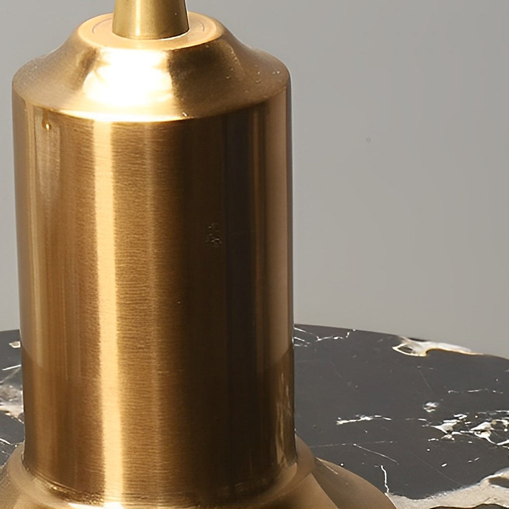 Modern Flying Saucer Pendant Light with LED, Iron & Marble Accent