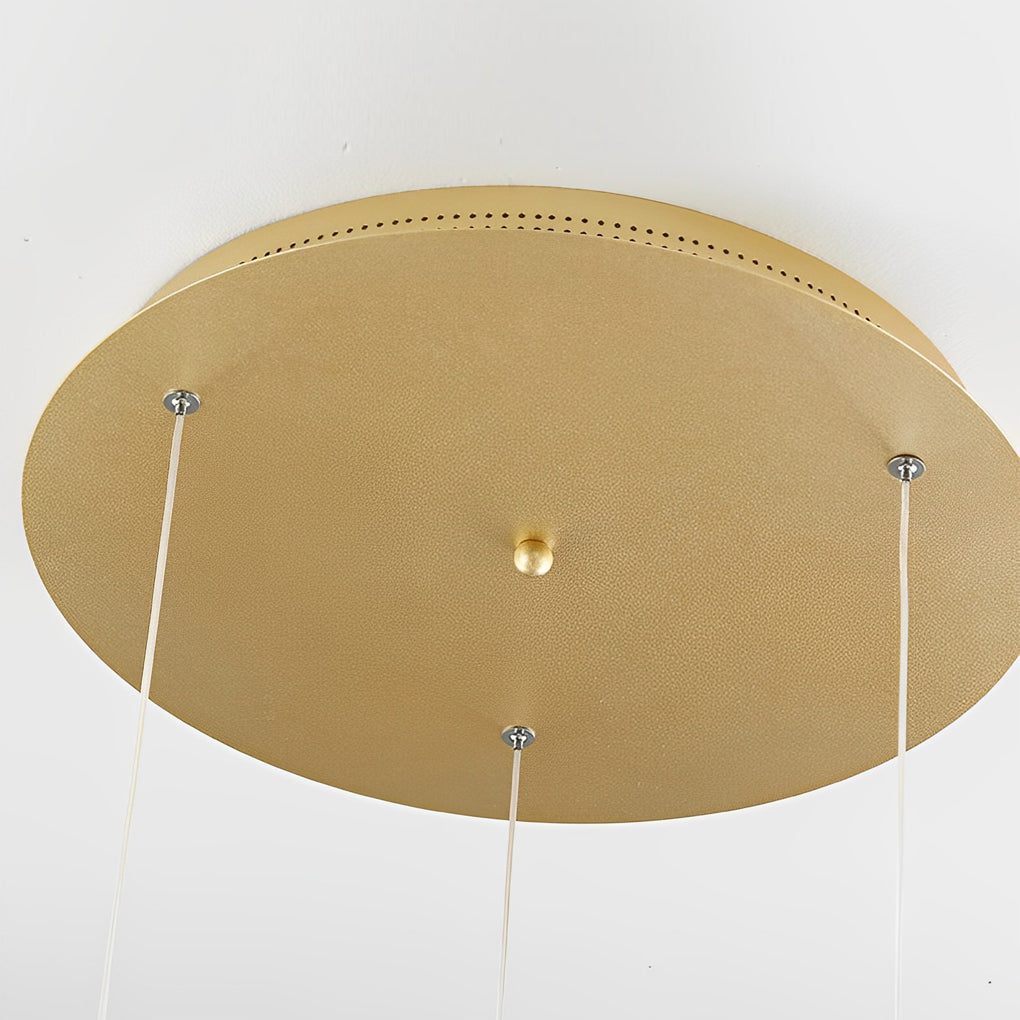 Acrylic Lotus Leaf LED Staircase Chandelier - Modern Long Drop