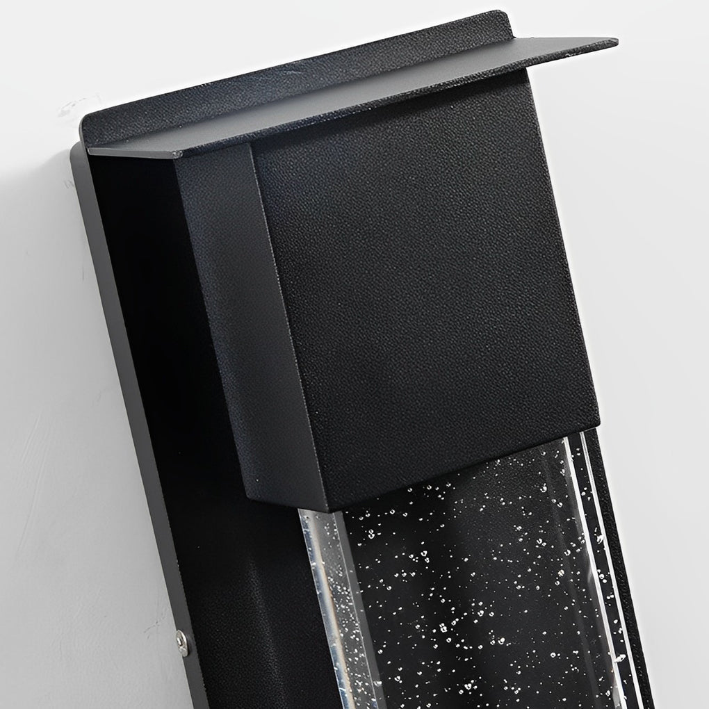 Crystal Bubble Glass Motion Sensor Outdoor Wall Lamp - Black