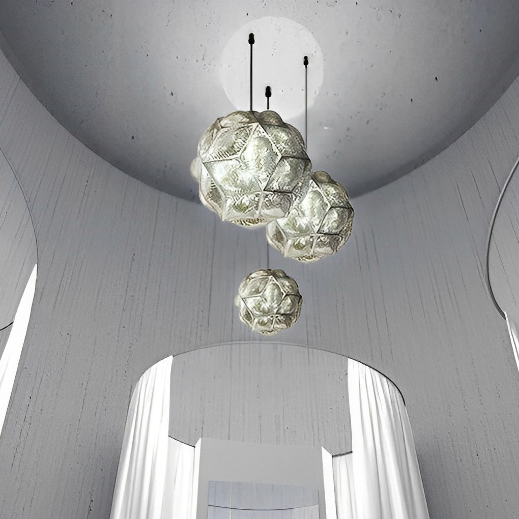 3D Geometric Stainless Steel Pendant Light - Modern Spherical Design