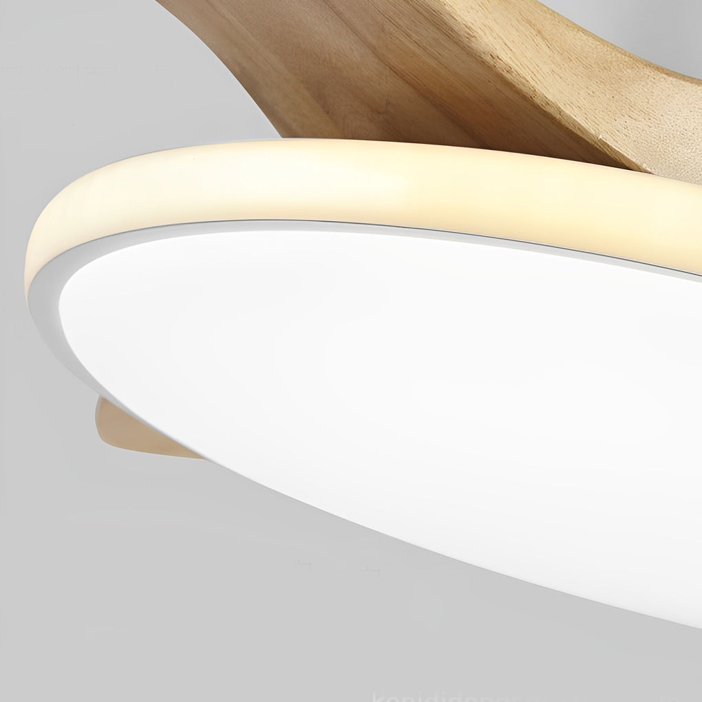 Modern Wood Ceiling Fan Light with Remote Control & 3-Step Dimming