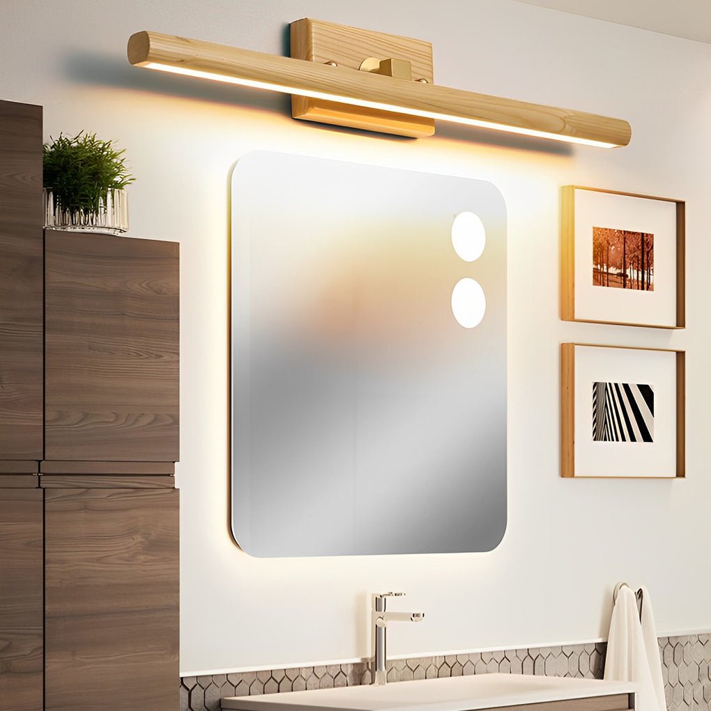 Rotatable Wood LED Bathroom Vanity Light 15" 23" 35"