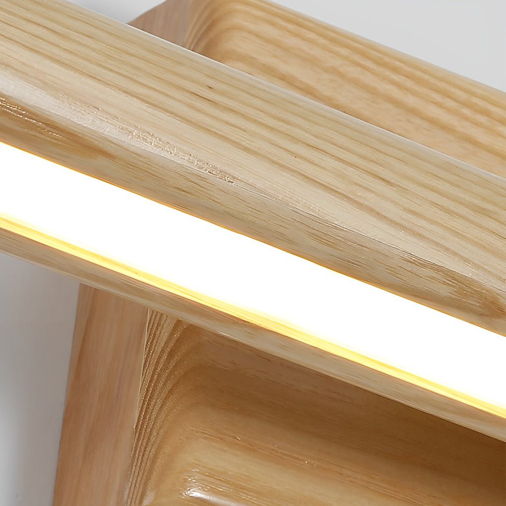 Rotatable Wood LED Bathroom Vanity Light 15" 23" 35"