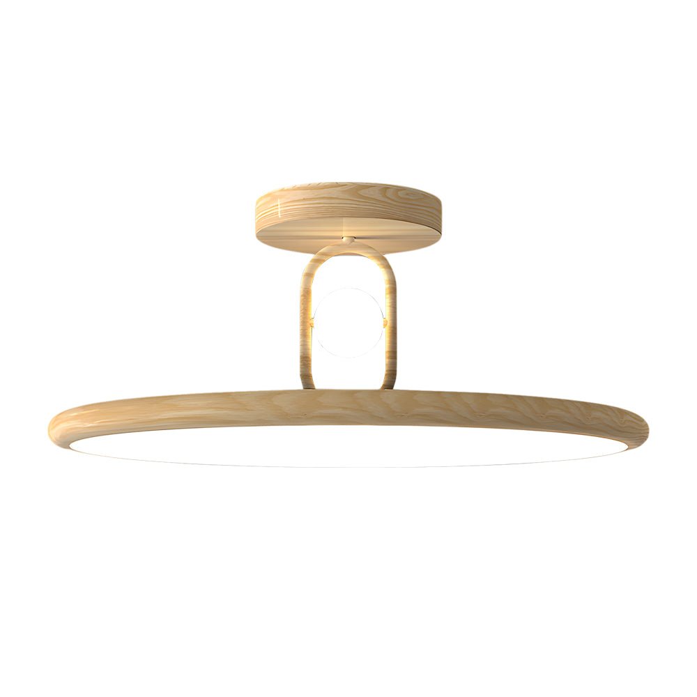 Modern Wood Grain Semi Flush Mount Ceiling Light 15.7/19.7 Inch